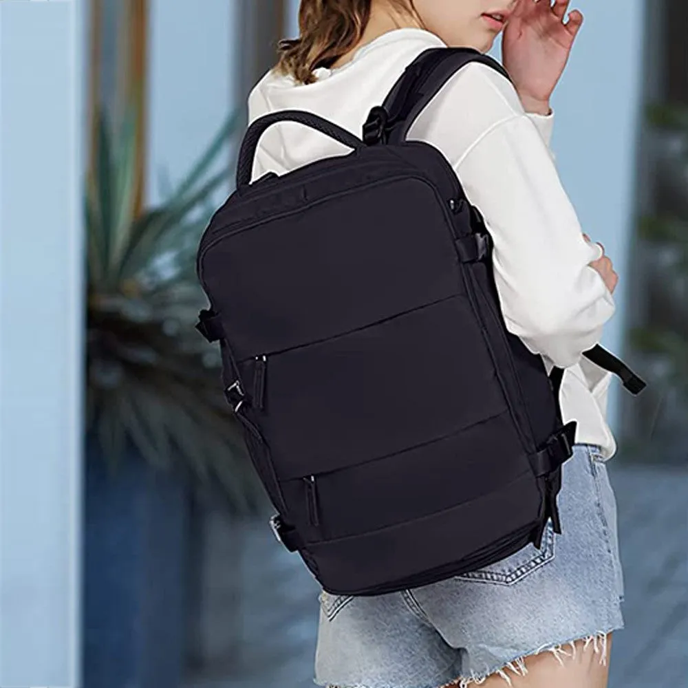 Large Travel Backpack Hiking Backpack Outdoor Gym Bag Mommy Bag-Black