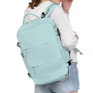Large Travel Backpack Hiking Backpack Outdoor Gym Bag Mommy Bag-Light Blue