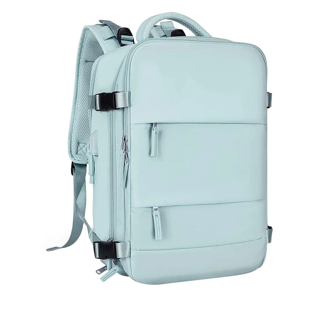 Large Travel Backpack Hiking Backpack Outdoor Gym Bag Mommy Bag-Light Blue