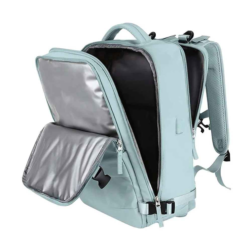 Large Travel Backpack Hiking Backpack Outdoor Gym Bag Mommy Bag-Light Blue