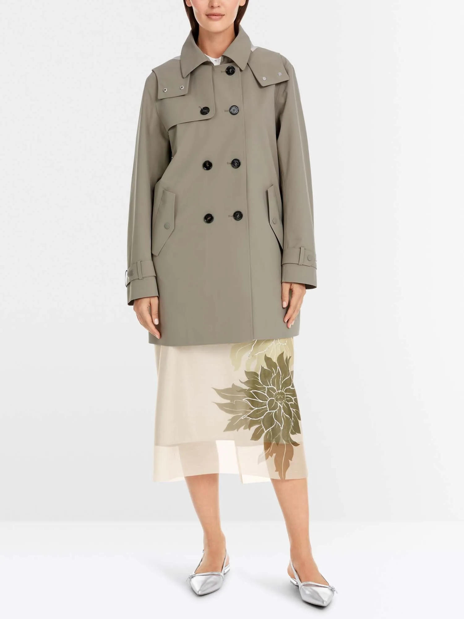 Marc Cain Hooded Trench Coat