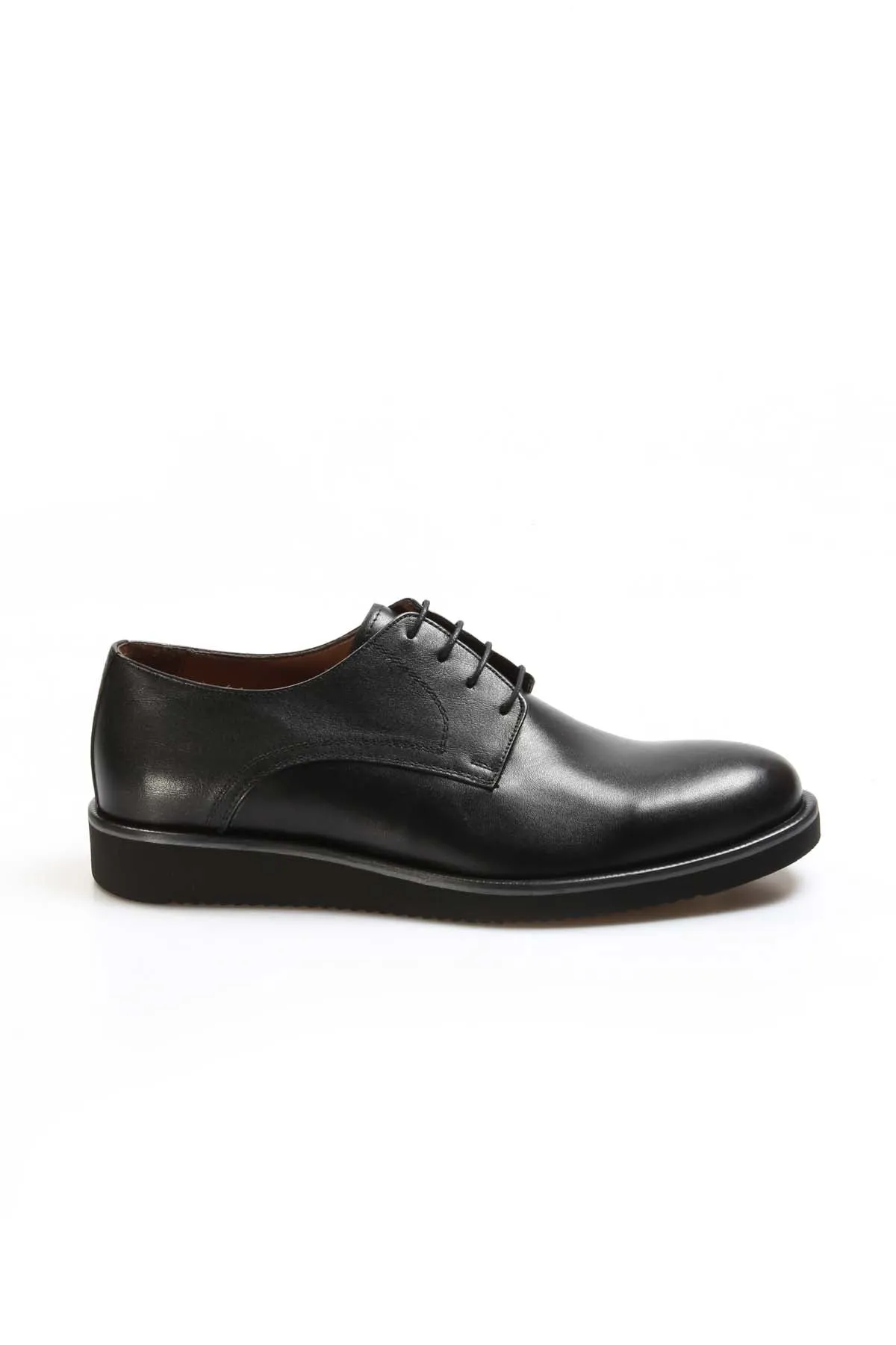 Men's Black Leather Derby Shoes with Sleek Design - Wessi