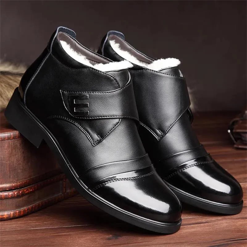 Men's Warm Faux Fur lined Ankle Snow Business Boots