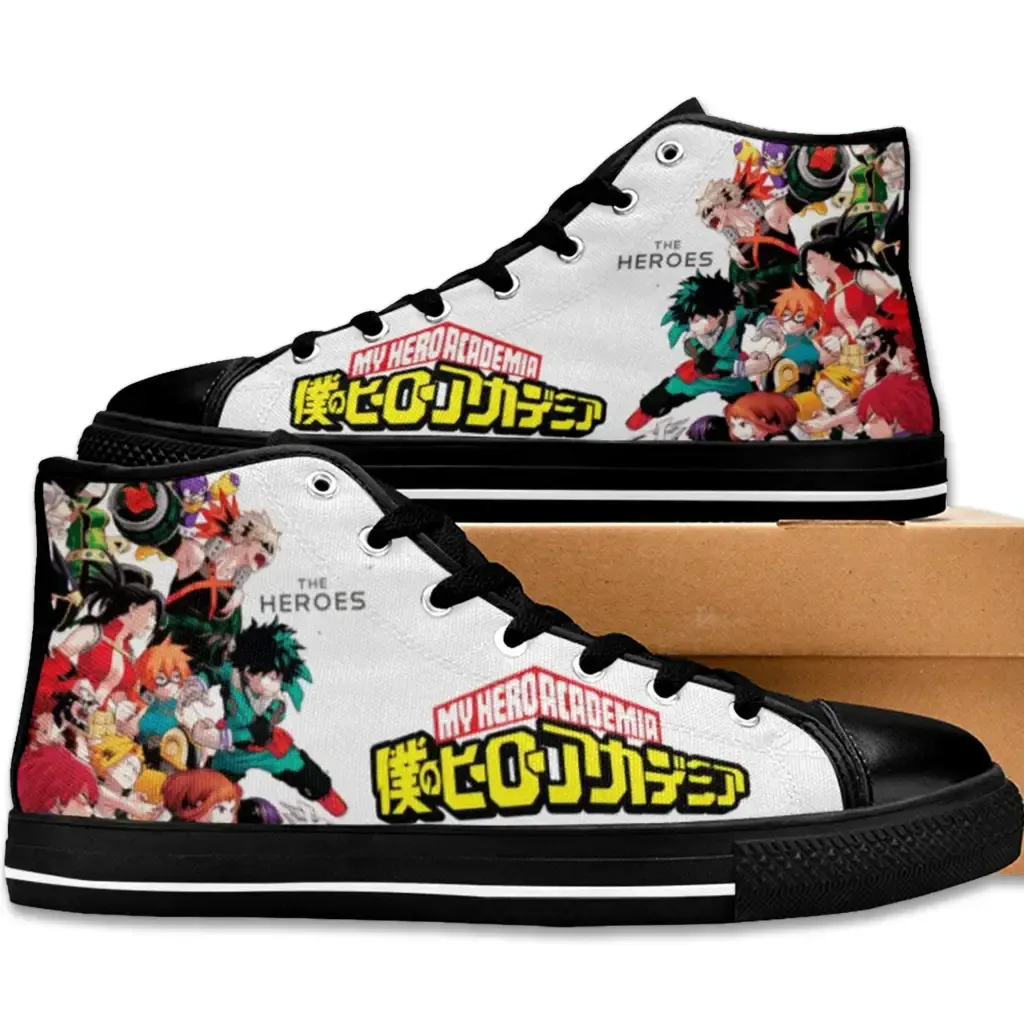 My Hero Academia The Heroes Deku Logo Shoes High Top Sneakers for Kids and Adults