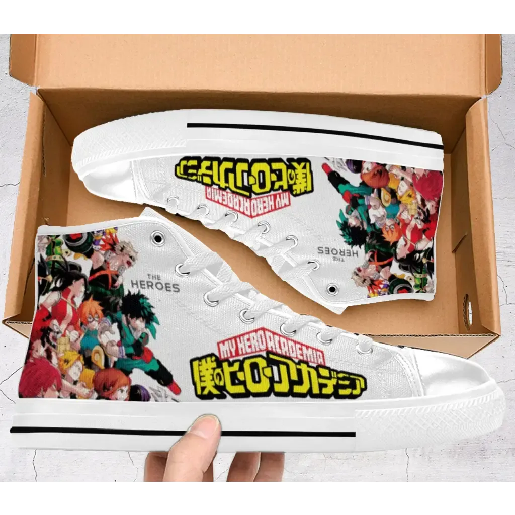 My Hero Academia The Heroes Deku Logo Shoes High Top Sneakers for Kids and Adults
