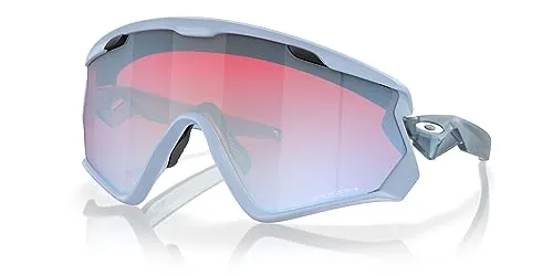 Oakley Men's OO9418 Wind Jacket 2.0 Rectangular Sunglasses, Matte Transparent Stonewash/Prizm Snow Sapphire, 45 mm