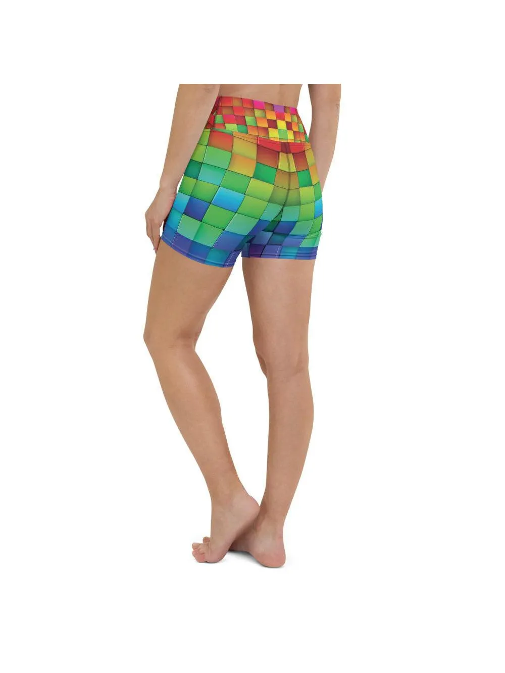 Rainbow Blocks Yoga Shorts