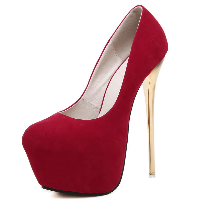 Sleek Black High Stiletto Heels Platform Pumps Shoes