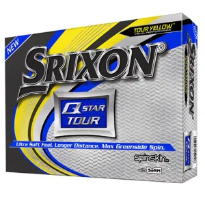 Srixon Q-Star Tour 3 Golf Balls, Yellow (One Dozen)