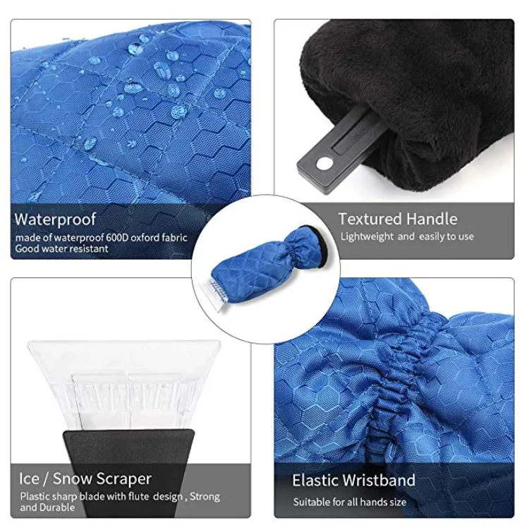 Two Pack Ice Scrapers for Car Detachable Cleaner Gloves | Brodtica.com