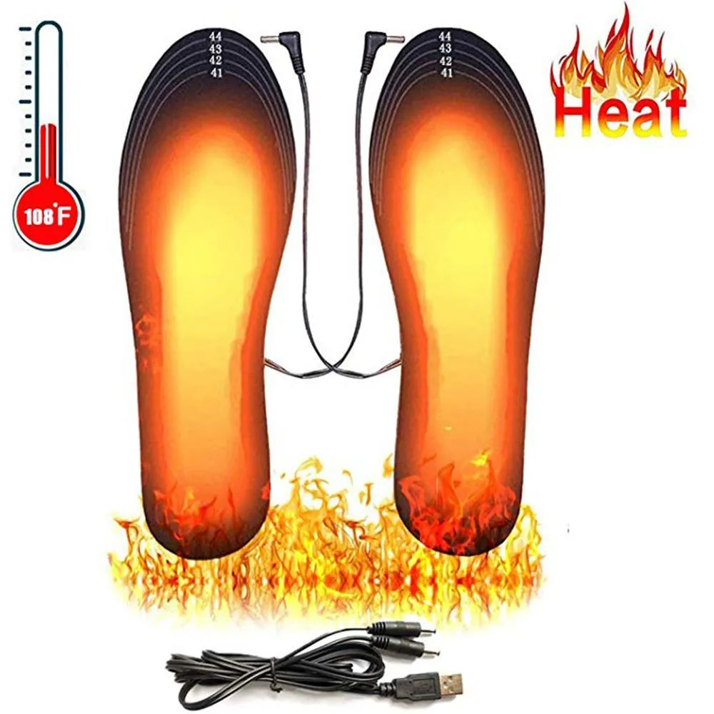 Unisex USB Heated Waterproof Washable Reusable Thermal Shoe Insoles