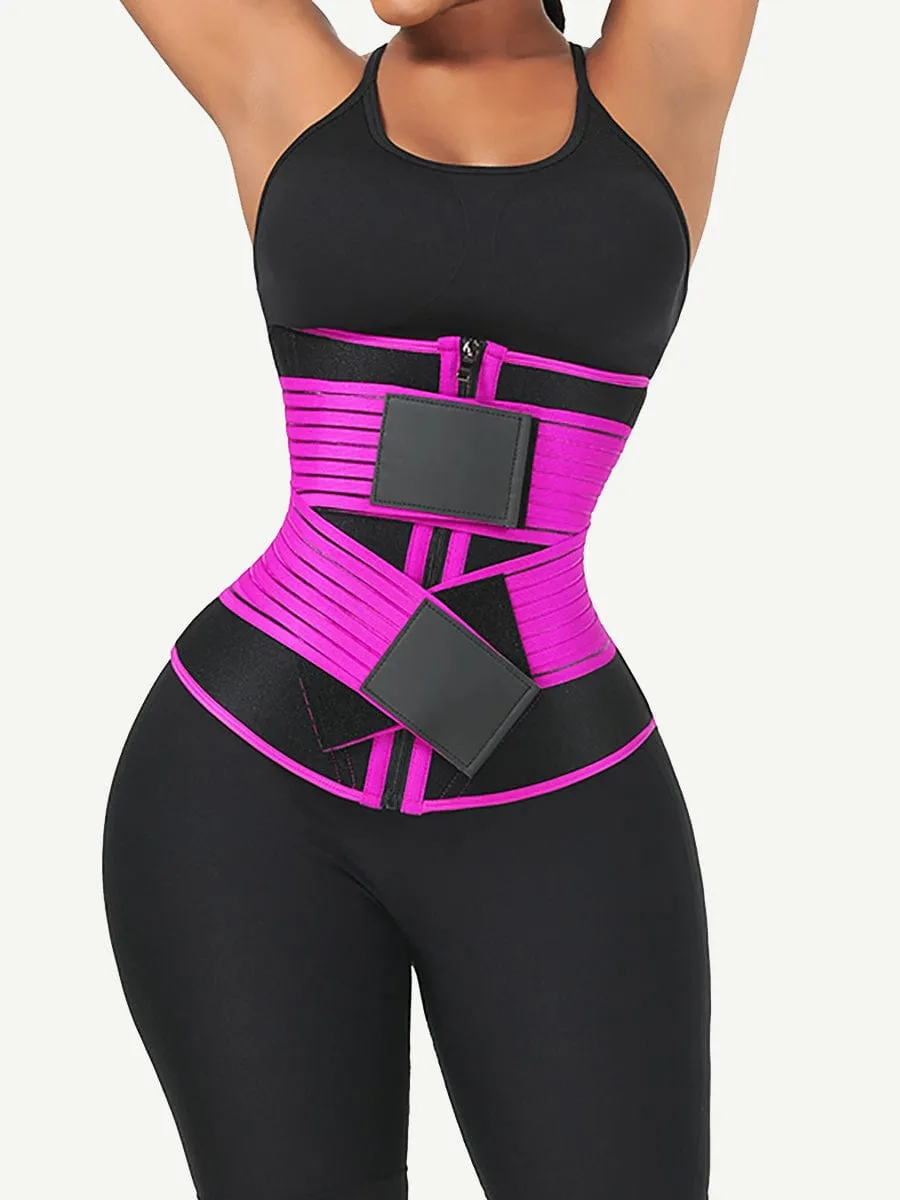 Wholesale Neoprene Fat Burning Breathable Long Waist Trainer Double Elastic Waistbands Waist Trainer