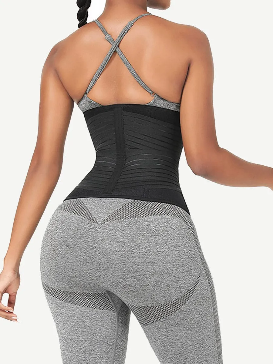 Wholesale Neoprene Fat Burning Breathable Long Waist Trainer Double Elastic Waistbands Waist Trainer
