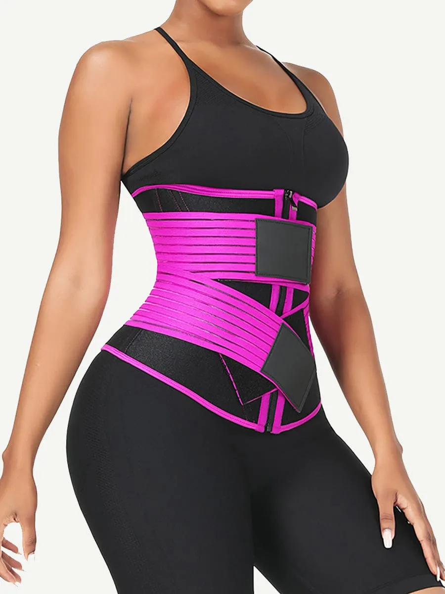 Wholesale Neoprene Fat Burning Breathable Long Waist Trainer Double Elastic Waistbands Waist Trainer