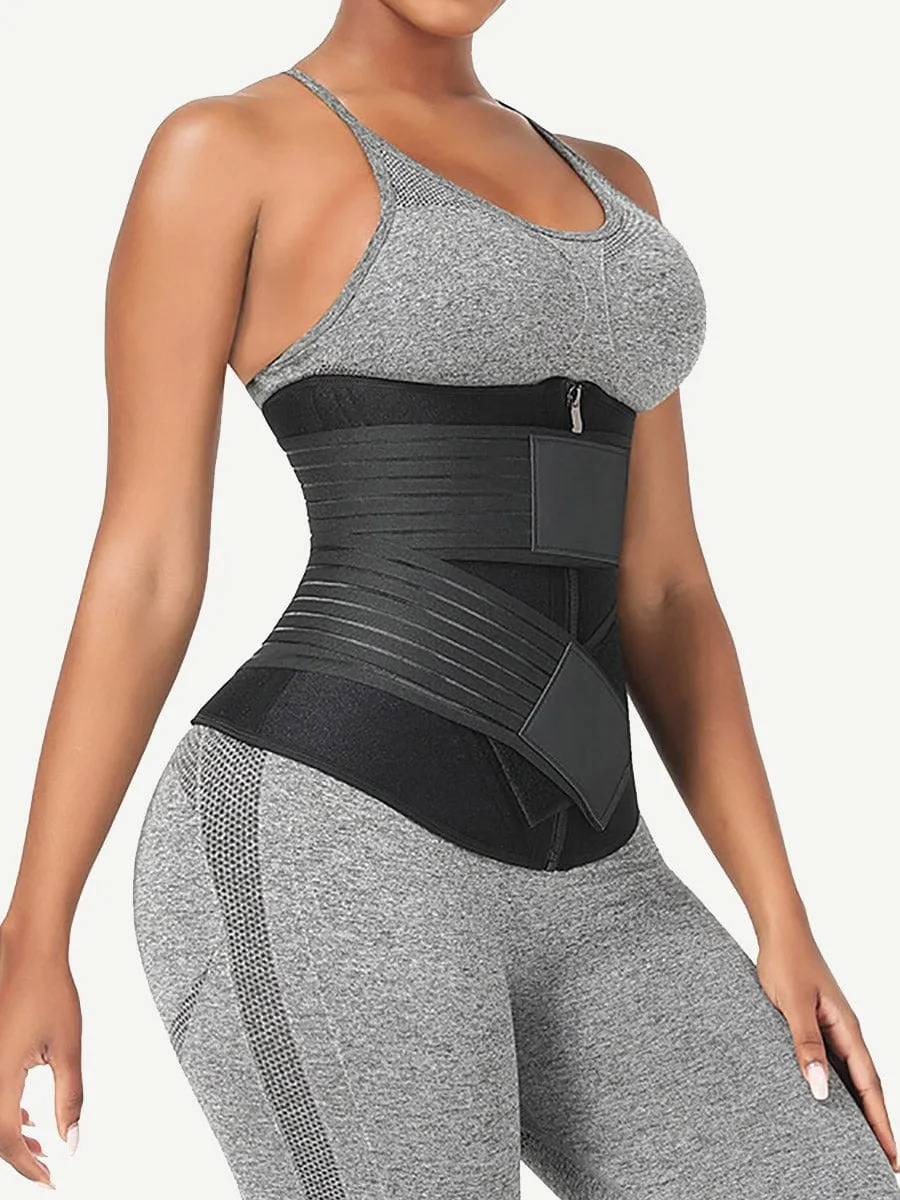 Wholesale Neoprene Fat Burning Breathable Long Waist Trainer Double Elastic Waistbands Waist Trainer