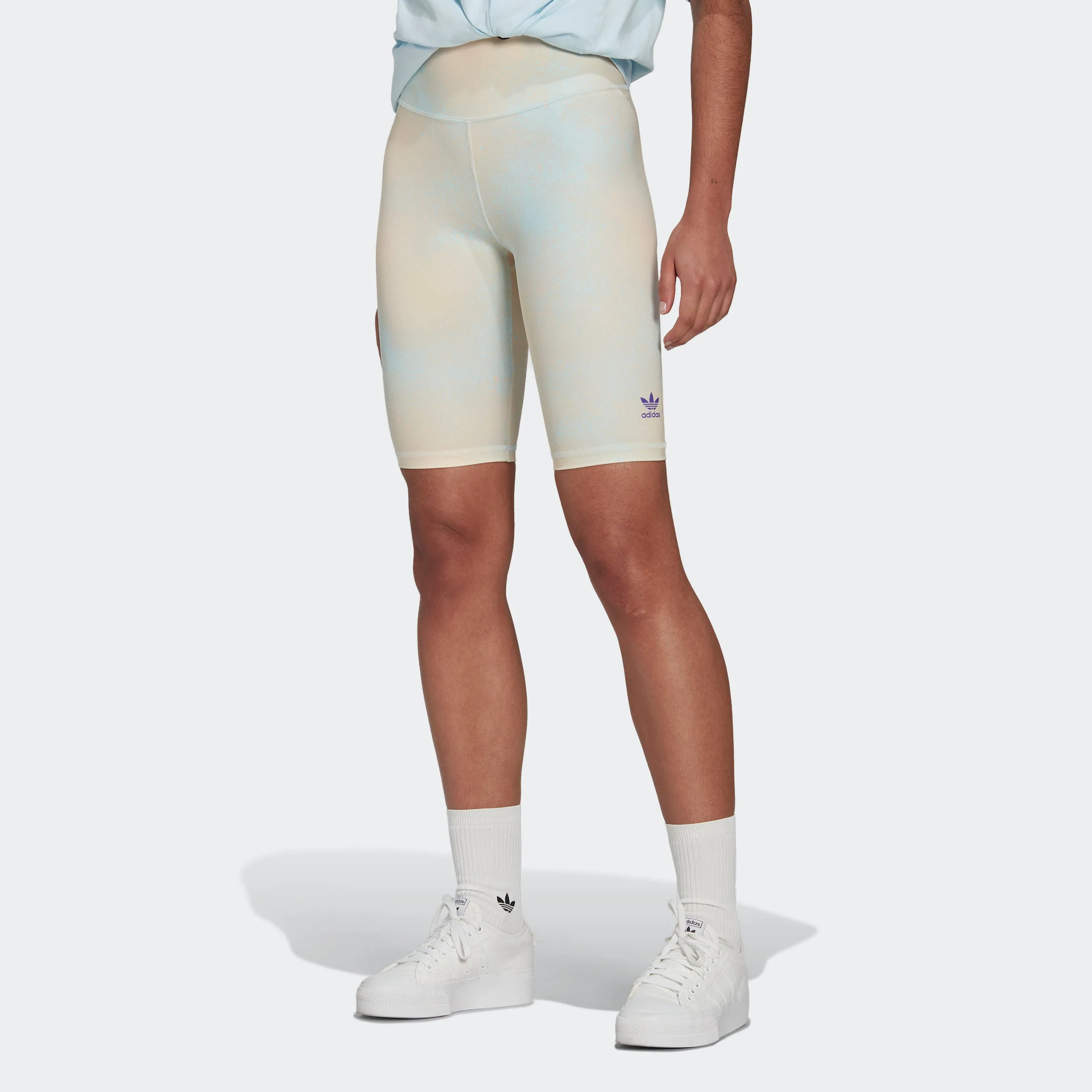 Women's adidas Originals Allover Print Biker Shorts Almost Blue