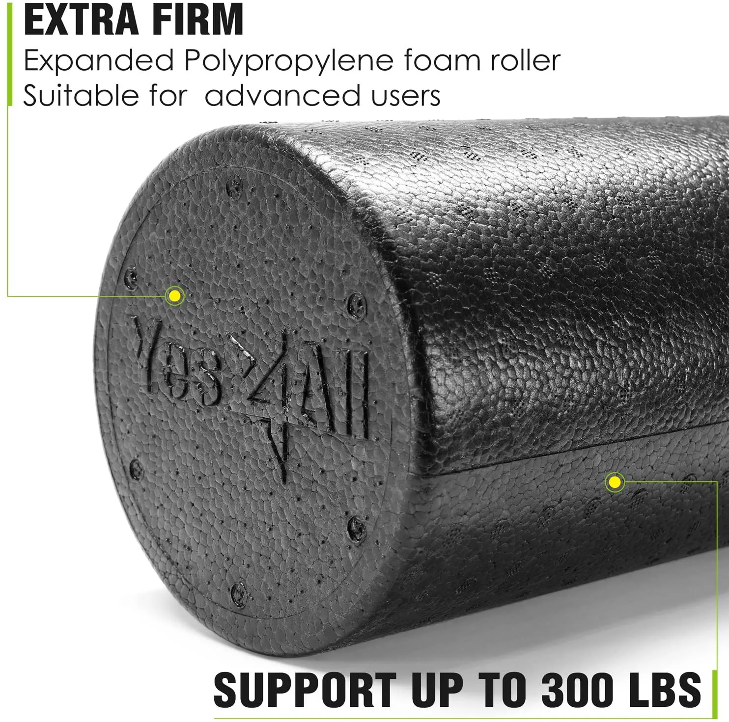 Yes4All EPP Exercise Foam Roller – Extra Firm High Density Foam Roller – Best for Flexibility and Rehab Exercises