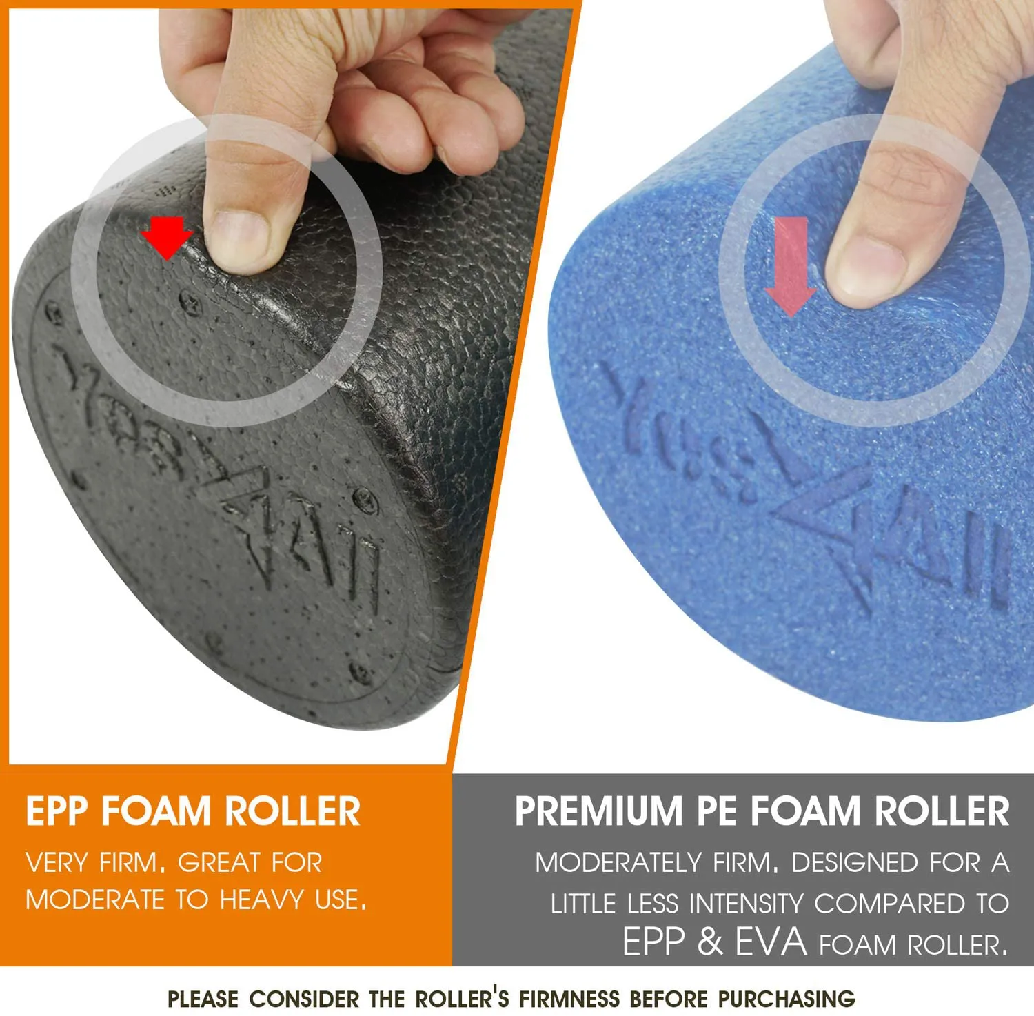 Yes4All EPP Exercise Foam Roller – Extra Firm High Density Foam Roller – Best for Flexibility and Rehab Exercises