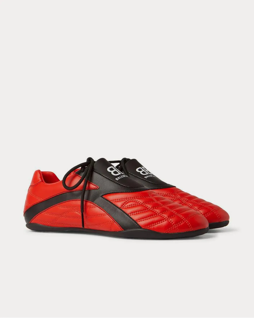 Zen Logo-Print Faux Leather  Red low top sneakers