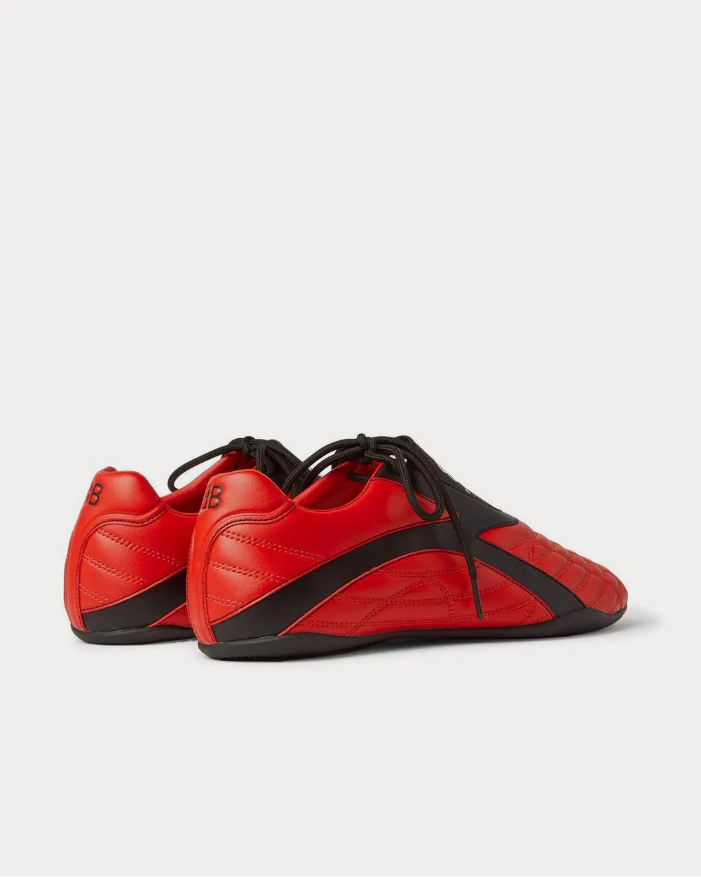 Zen Logo-Print Faux Leather  Red low top sneakers